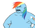  athf blue_skin carl carl_brutananadilewski crossover edit facial_hair friendship_is_magic frown hasbro human male mammal mustache my_little_pony plain_background rainbow_dash_(mlp) solo unknown_artist what_has_science_done white_background 