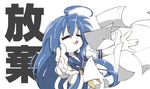  :3 =_= ahoge bad_id bad_pixiv_id blue_hair foreshortening izumi_konata long_hair lucky_star paper ryouou_school_uniform school_uniform serafuku solo sugimoto 