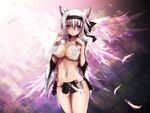  akina_t animal_ears blue_eyes breasts cleavage feathers tagme wings 