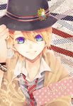  blonde_hair hat kurusu_shou male_focus multicolored multicolored_eyes ragi_(pluie) solo uta_no_prince-sama 