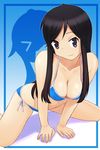  a_channel bikini black_eyes black_hair breasts cleavage katatsuka_kouji leaning_forward long_hair medium_breasts nishi_yuuko solo swimsuit 