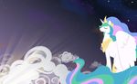  alicorn cloud clouds crown dreatos equine eyes_closed female feral friendship_is_magic hair hasbro hi_res horn horse mammal multi-colored_hair my_little_pony night_sky pegacorn pink_eyes pony princess_celestia_(mlp) rainbow_hair royalty sitting solo valcron wallpaper white_body widescreen winged_unicorn wings 
