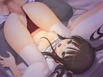  black_hair breasts censored fault game_cg nipples no_bra penis pussy sex sugiyama_mio taka_tony thighhighs twintails 