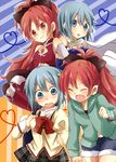  bad_id bad_pixiv_id bangs mahou_shoujo_madoka_magica miki_sayaka multiple_girls red_eyes red_hair sakura_kyouko zawameki 