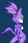  blaze_the_cat breasts butt cat feline female fur hair kayla-na looking_at_viewer looking_back mammal naturally_censored nude plain_background purple purple_body purple_fur purple_hair sega side_boob simple_background solo sonic_(series) tail yellow_eyes 