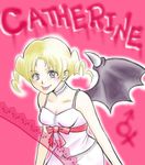  atlus bat_wings blonde_hair blue_eyes catherine catherine_(game) wings 