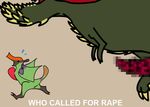  censored deviljho english_text fabuchs flying_wyvern imminent_rape male monster_hunter penis plain_background qurupeco text unknown_artist video_games wings wyvern 