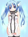  absurdres bad_id bad_pixiv_id blue_eyes blue_hair collar highres long_hair nanase_nanami nymph_(sora_no_otoshimono) solo sora_no_otoshimono thighhighs twintails wings 