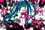  aqua_eyes aqua_hair bad_id bad_pixiv_id bow bowtie hatsune_miku long_hair sazanami_shione skirt solo twintails vocaloid 