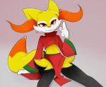 anthro braixen braixen_vesta_(kitsunekotaro) canid canine femboy fox generation_6_pokemon hi_res kitsunekotaro male mammal nintendo pokemon pokemon_(species) solo