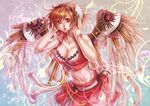  angel_wings bad_id bad_pixiv_id bra breasts brown_eyes brown_hair cleavage crop_top feathers front-tie_top headset hoshikawa_yuu large_breasts lingerie meiko midriff navel piano_keys short_hair solo underwear vocaloid wings yellow_eyes 