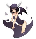  bad_id bad_pixiv_id copyright_request horns monorino purple_hair short_hair smile solo wings 