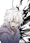  accelerator black_wings bloody_moon choker fur_collar male_focus open_mouth red_eyes solo to_aru_majutsu_no_index white_hair wings 