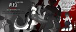4_hands abstract_background absurd_res anthro anus areola balls big_areola big_balls big_breasts big_butt big_muscles big_penis black_anus black_areola black_nipples black_penis black_pussy breasts butt canid canine canis chatski chibi claws clothing costume english_text fluffy fluffy_tail fur fur_markings fur_tattoo genitals glowing glowing_eyes grey_body grey_fur grey_hair hair herm hi_res huge_areola huge_balls huge_breasts huge_hips huge_muscles huge_penis huge_thighs hybrid hyper hyper_balls hyper_genitalia hyper_penis intersex knot knotted_penis long_tail looking_at_viewer mammal markings model_sheet monster multi_hand muscular navel nipples penis pussy rear_view short_hair solo spiked_penis spikes spikes_(anatomy) spread_anus spreading standing tail tattoo text text_box thick_thighs white_body white_fur wide_hips wolf