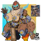 absurd_res alternate_costume avian beak big_breasts big_butt blizzard_entertainment breasts butt christomwow feathers female gesture gryphon hi_res huge_breasts huge_butt machine metal metallic_body mythological_avian mythological_creature mythology omnic orisa_(overwatch) overwatch pasties robot solo taur thick_thighs waving wide_hips