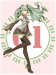  ann_yosh boots detached_sleeves green_eyes green_hair hatsune_miku high_heels highres legs long_hair md5_mismatch necktie shoes skirt smile solo thigh_boots thighhighs twintails very_long_hair vocaloid zettai_ryouiki 