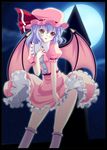  bad_id bad_pixiv_id bat_wings blue_hair hat highres kou512a red_eyes remilia_scarlet short_hair solo touhou wings 