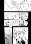  bad_id bad_pixiv_id blush bow closed_eyes comic doujinshi fujiwara_no_mokou greyscale hair_bow hat japanese_clothes kamishirasawa_keine kimono long_hair monochrome multiple_girls open_mouth pants petting shinoasa straw_hat suspenders touhou translation_request very_long_hair 