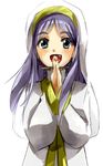  blue_hair chopsticks fang green_eyes habit ichi_(lucky-dog1) index long_hair nun robe safety_pin solo to_aru_majutsu_no_index 