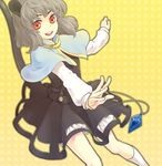  animal_ears capelet grey_hair jewelry kneehighs mouse_ears mouse_tail nazrin open_mouth pendant red_eyes short_hair socks solo tail tomobe_kinuko touhou 