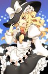  bad_id bad_pixiv_id blonde_hair braid hat highres kirisame_marisa one_eye_closed roh_nam_kyung solo star touhou witch_hat yellow_eyes 