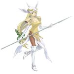  blonde_hair boots bow elbow_gloves gloves hair_bow helmet knee_boots long_hair low-tied_long_hair pantyhose polearm riesz seiken_densetsu seiken_densetsu_3 shalion solo spear vanadis very_long_hair weapon 