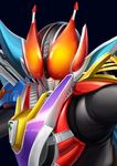  antennae bad_id bad_pixiv_id black_background bodysuit helmet hokuto_shinken kamen_rider kamen_rider_den-o kamen_rider_den-o_(series) male_focus simple_background solo upper_body 