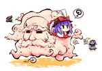  2girls ? chibi hat kumoi_ichirin multiple_girls nagae_iku okome_(kome_kuma) purple_hair touhou unzan 