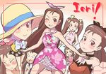  alternate_hairstyle blush brown_eyes brown_hair cute_&amp;_girly_(idolmaster) dress forehead hat idolmaster idolmaster_(classic) long_hair minase_iori natsumi_hajime short_twintails tears twintails 