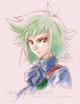  green_hair gundam gundam_00 gundam_00i leif_recitativo male_focus red_eyes signature sketch solo tokita_kouichi 