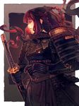  armor black_hair breastplate japanese_armor katana kusazuri lips long_hair original profile samurai sheath sheathed shoulder_armor sode solo sword weapon yagi 