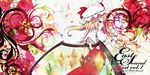  album_cover back back_cutout blonde_hair cover fang finger_licking finger_to_mouth fingernails flandre_scarlet h-new hat highres licking long_fingernails looking_back nail_polish ponytail red_eyes red_nails ribbon saliva short_hair side_ponytail smile smirk solo tongue touhou wings 