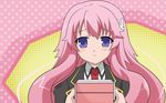  1girl baka_to_test_to_shoukanjuu blush female highres himeji_mizuki long_hair pink_hair school_uniform solo wallpaper 