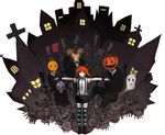  alternate_color bad_id bad_pixiv_id halloween hat hatsune_miku jack-o'-lantern kasa long_hair mini_hat mini_top_hat mrs.pumpkin_no_kokkei_na_yume_(vocaloid) orange_hair pumpkin pumpkin_hat shorts smile striped striped_legwear suspenders thighhighs top_hat twintails vocaloid 