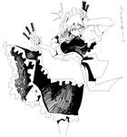  greyscale hetza_(hellshock) highres izayoi_sakuya knife maid monochrome solo touhou 