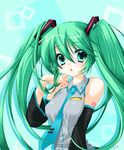  aqua_eyes aqua_hair bad_id bad_pixiv_id detached_sleeves hatsune_miku long_hair necktie p.kibi solo twintails vocaloid 