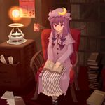  bad_id bad_pixiv_id book chair dress highres ket-c patchouli_knowledge sitting solo touhou 