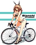  animal_ears bicycle bikini breasts bunny_ears fake_animal_ears front-tie_top ground_vehicle high_heels large_breasts legs long_hair long_legs mirk navel original red_eyes shoes side-tie_bikini solo sunglasses swimsuit thighs 