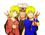  3boys blonde_hair jijiin jiraiya male male_focus md5_mismatch multiple_boys namikaze_minato naruto time_paradox uzumaki_naruto white_hair 