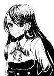  attsun_(atsushi_jb) bad_id bad_pixiv_id breasts face greyscale houzuki_yuuno kure-nai long_hair medium_breasts monochrome simple_background solo 