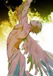  blonde_hair chain keith_goodman male_focus matsumoto_mikan shirtless solo tiger_&amp;_bunny wings 