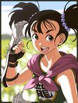  black_hair brown_eyes dragon_quest dragon_quest_iii fighter_(dq3) fingerless_gloves gloves lowres solo twinpoo twintails weapon 