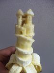  banana building castle food fruit holding photo sculpture tower y_yamaden 