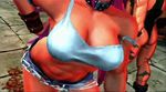  3d abs animated animated_gif bare_shoulders breasts cammy_white capcom final_fight gif large_breasts lowres midriff pink_hair poison poison_(final_fight) short_shorts shorts street_fighter street_fighter_x_tekken 