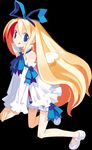  :q angel black_background blonde_hair blue_eyes disgaea flonne harada_takehito long_hair official_art simple_background solo tongue tongue_out white_bloomers wings 