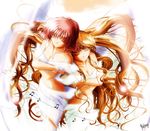  amano_mishio brown_hair dress fairy kanon long_hair multiple_girls musical_note sawatari_makoto signature wings yukirin 