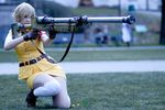  1girl blonde_hair cosplay gun hellsing photo real seras_victoria seras_victoria_(cosplay) solo uniform weapon 