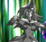  breasts dark_magician_girl duel_monster large_breasts open_mouth petrification sculpture statue stone surprised torn_clothes twin_tail yu-gi-oh! yuu-gi-ou_duel_monsters 