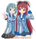  employee_uniform hangaku highres lawson mahou_shoujo_madoka_magica miki_sayaka multiple_girls sakura_kyouko uniform 