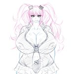  breasts danganronpa huge_breasts pigtails smile tagme 